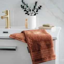 Serviette de bain coton bio (30 x 50 cm) Méline Terracotta