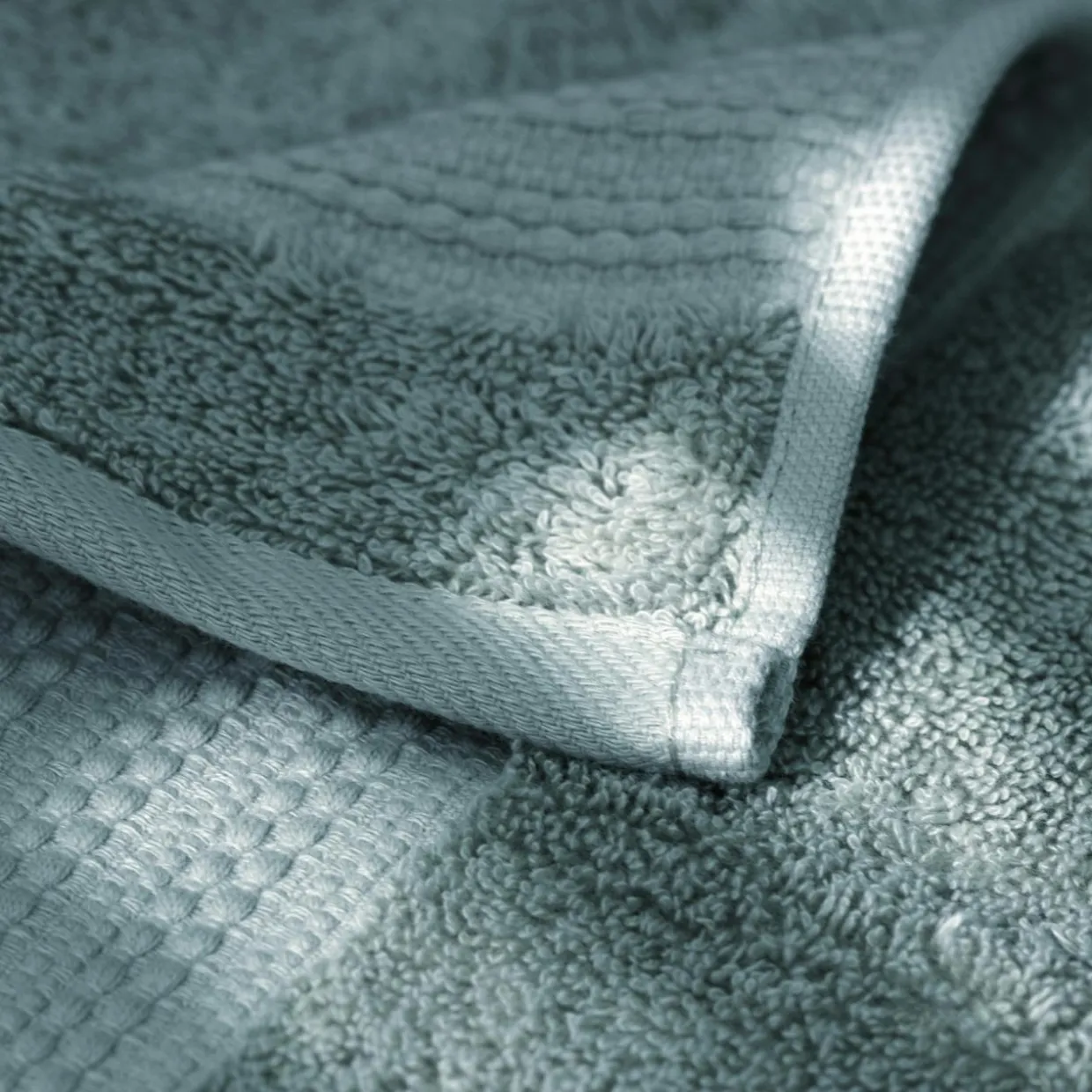 Serviette de bain coton bio (50 x 90 cm) Méline Bleu glacier