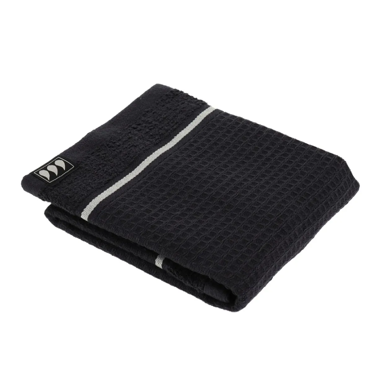 Serviette de bain coton nid d'abeille (30 x 50 cm) Japandi Noir