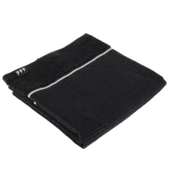 Serviette de bain coton nid d'abeille (50 x 90 cm) Japandi Noir