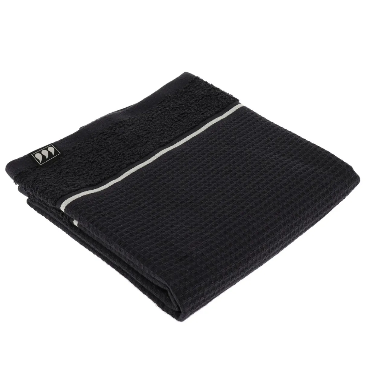 Serviette de bain coton nid d'abeille (50 x 90 cm) Japandi Noir