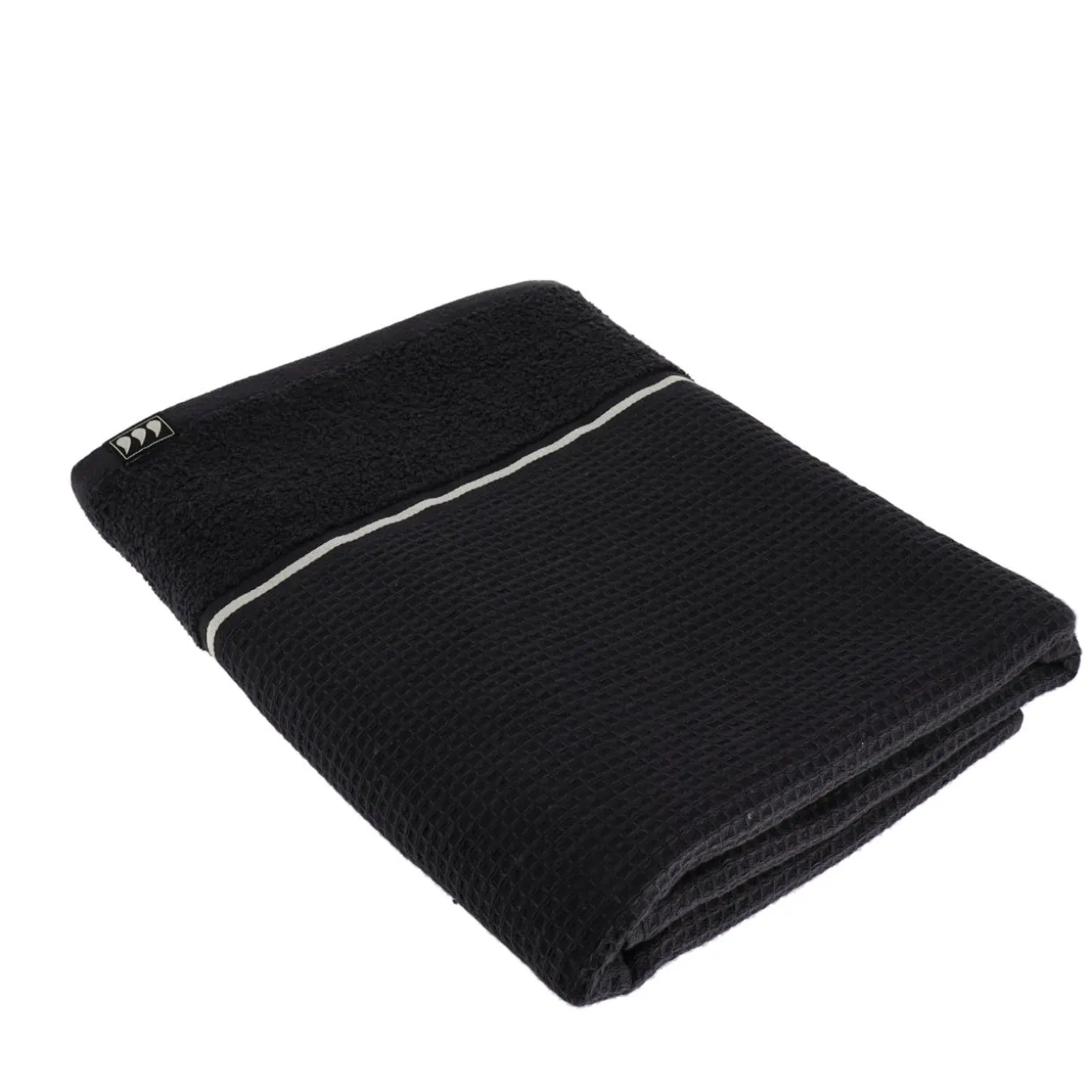 Serviette de bain coton nid d'abeille (70 x 130 cm) Japandi Noir