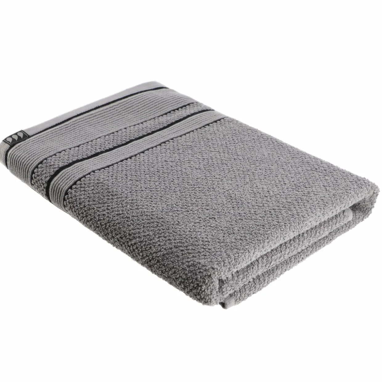 Serviette de bain coton (70 x 130 cm) Black Line Gris / noir
