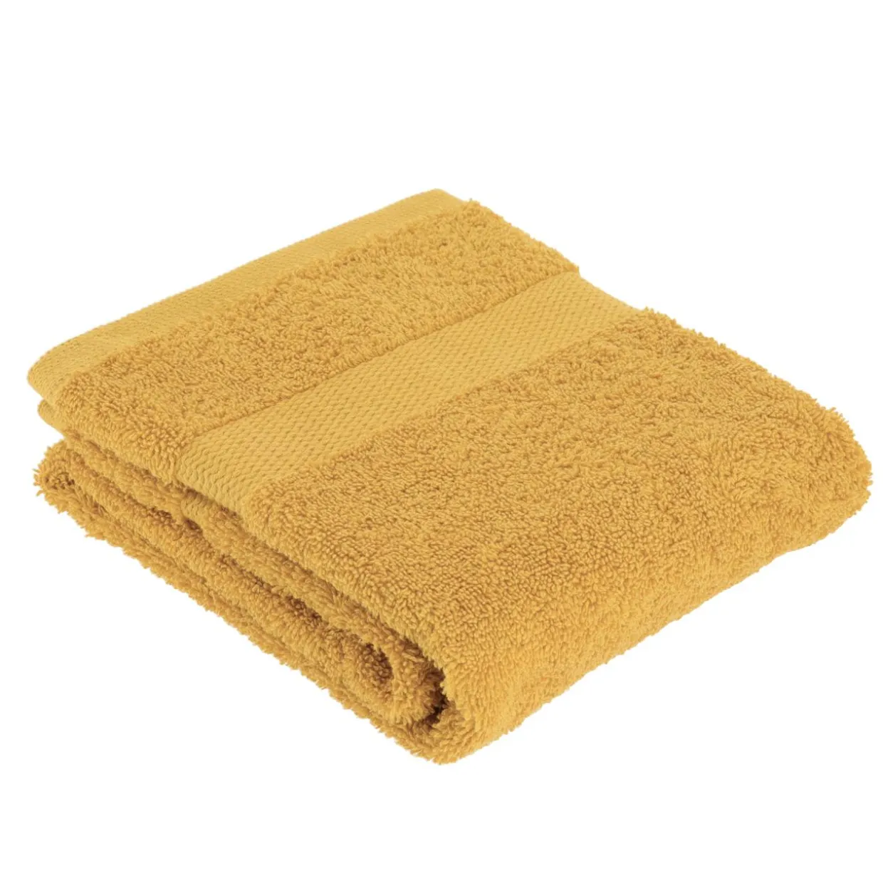 Serviette de bain coton (50 x 90 cm) Timeless Jaune moutarde