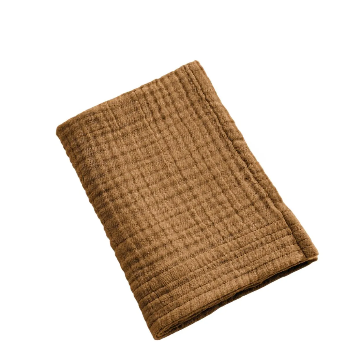 Serviette de bain gaze de coton (30 x 50 cm) Gaïa Camel