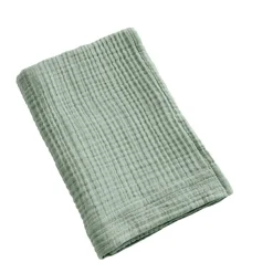Serviette de bain gaze de coton (70 x 130 cm) Gaïa Vert eucalyptus