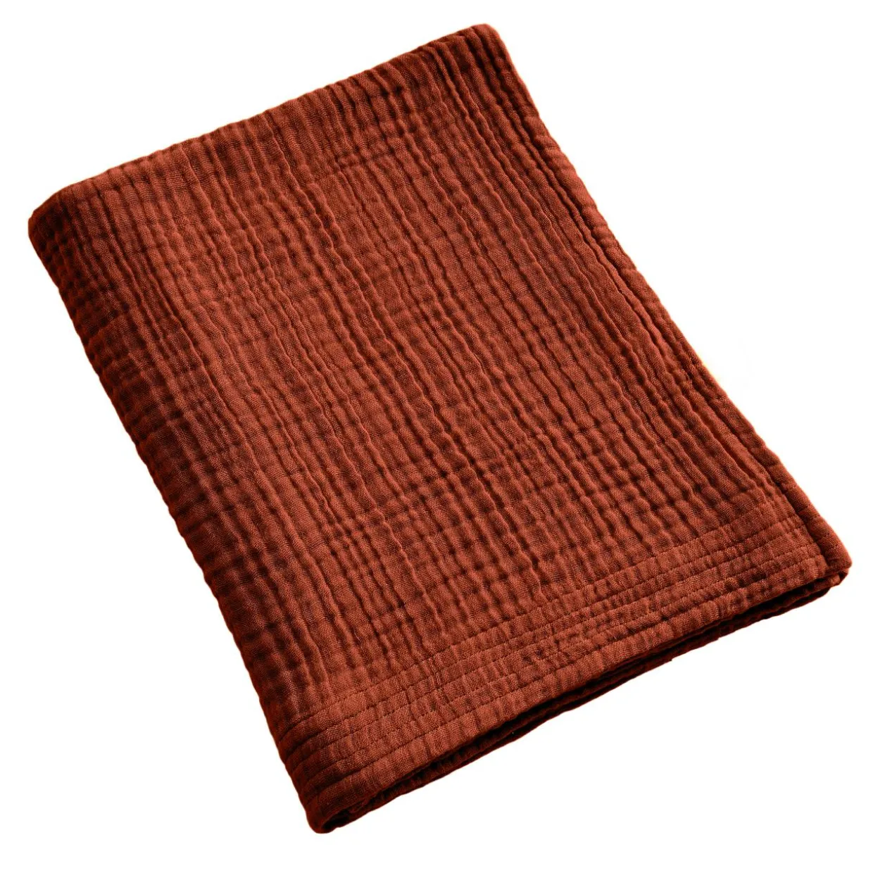Serviette de bain gaze de coton (90 x 150 cm) Gaïa Terracotta