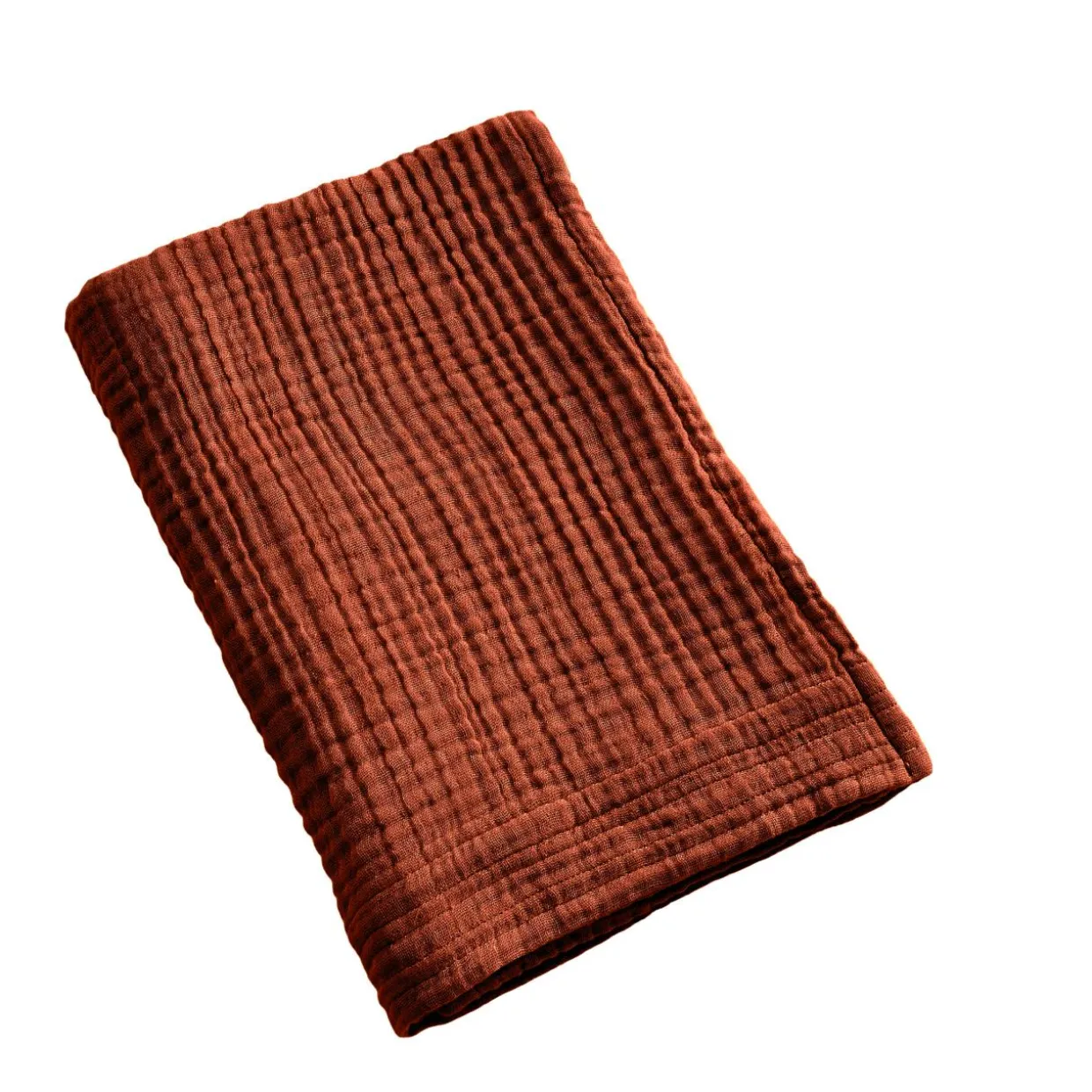 Serviette de bain gaze de coton (70 x 130 cm) Gaïa Terracotta