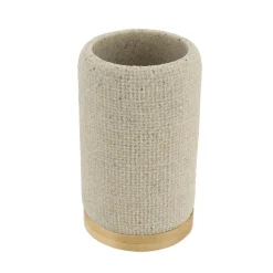 Set d'accessoires salle de bain effet Maille Beige