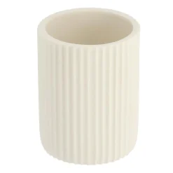 Set d'accessoires salle de bain résine Strié Blanc
