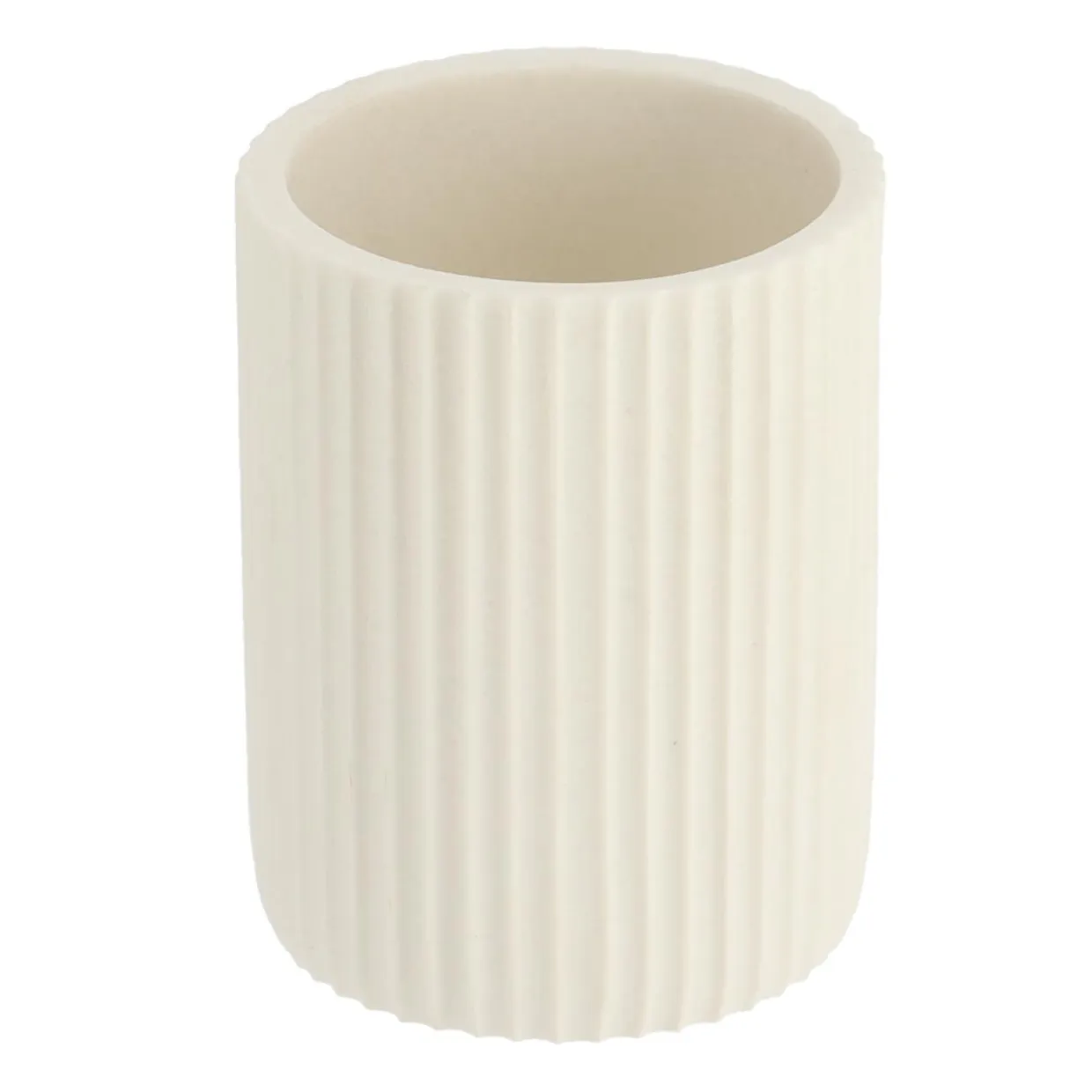 Set d'accessoires salle de bain résine Strié Blanc