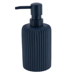 Set d'accessoires salle de bain résine Strié Bleu marine