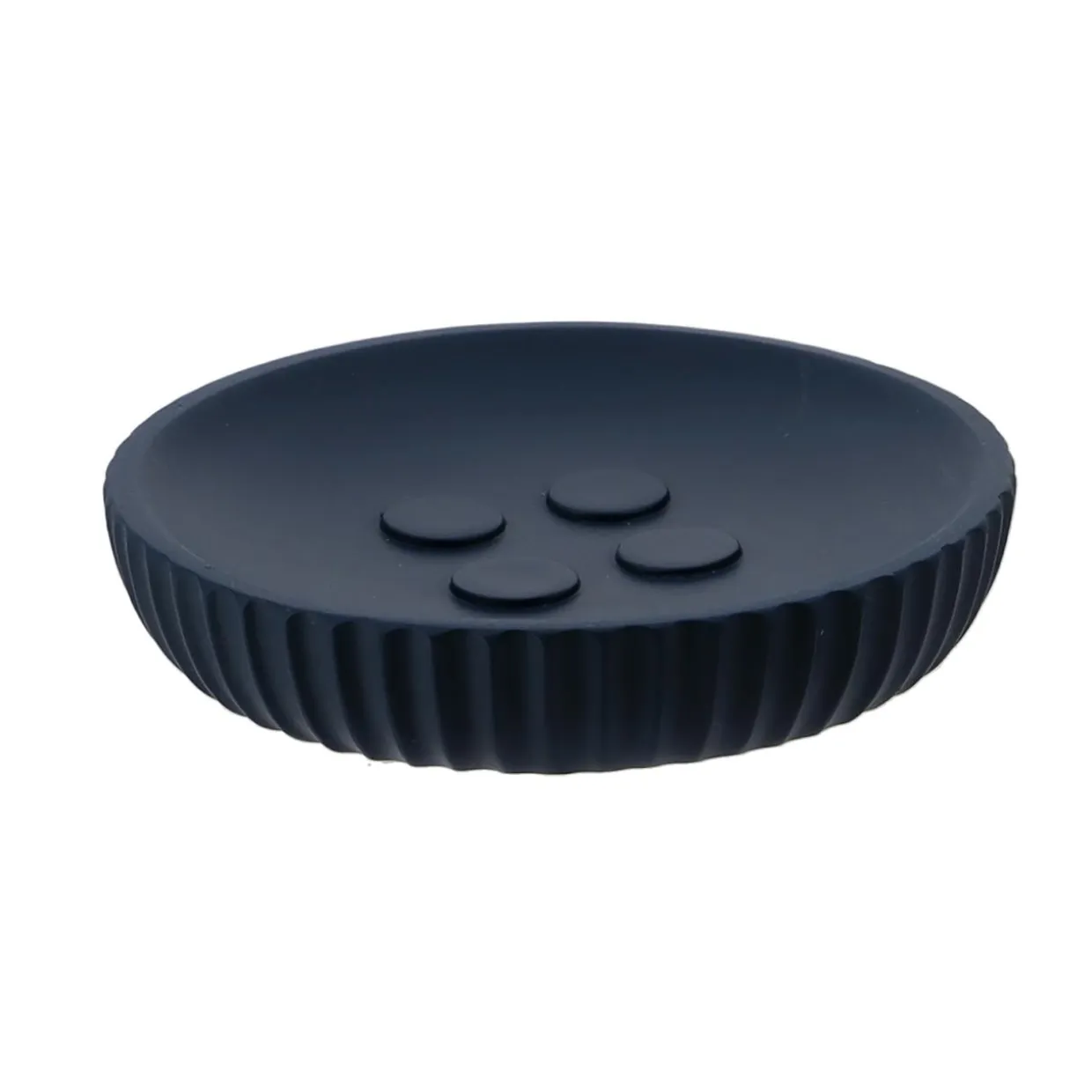 Set d'accessoires salle de bain résine Strié Bleu marine