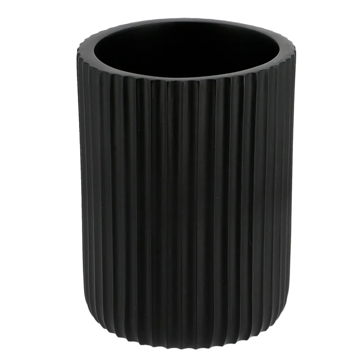 Set d'accessoires salle de bain résine Strié Noir