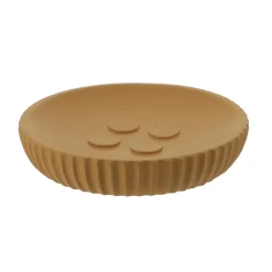 Set d'accessoires salle de bain résine Strié Jaune moutarde
