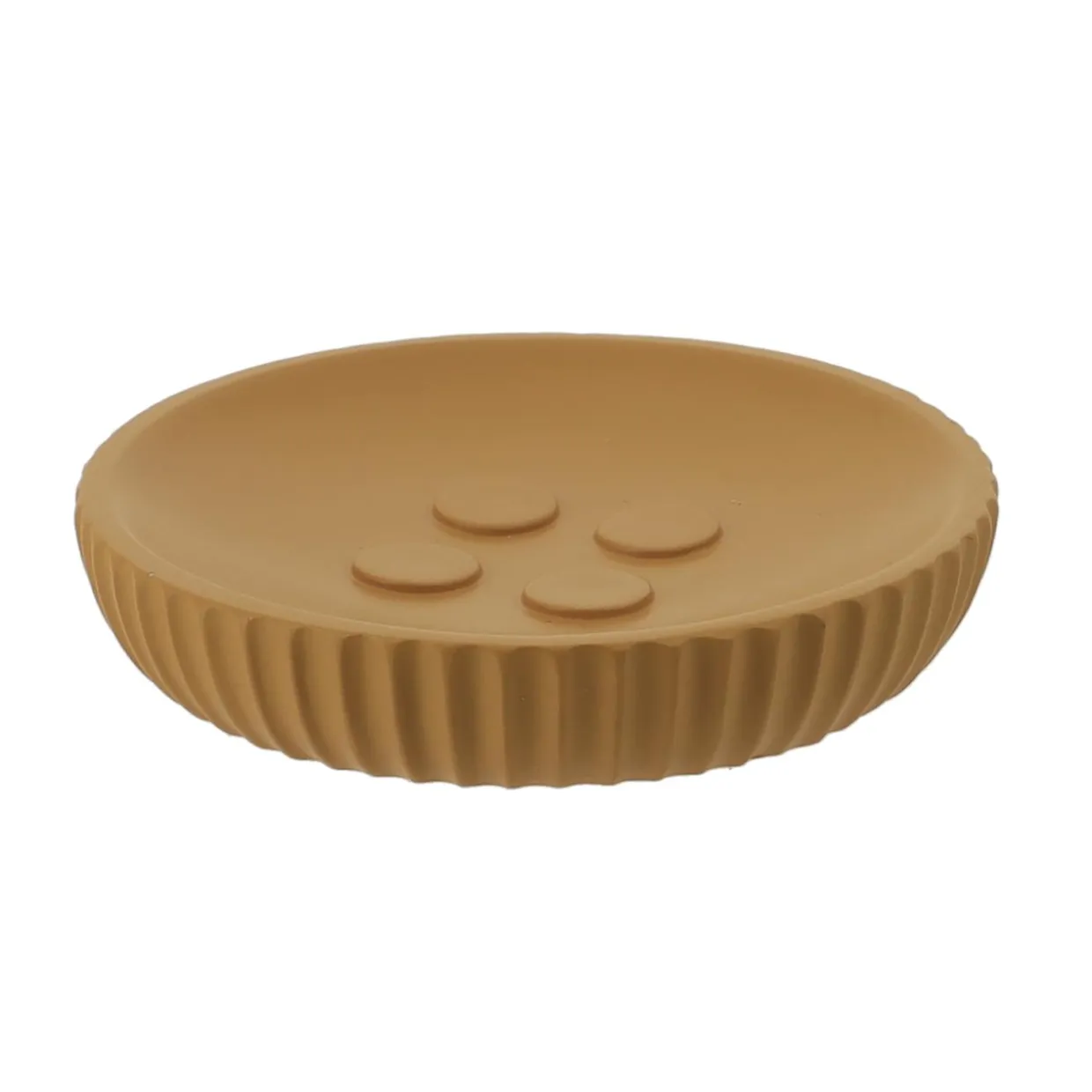 Set d'accessoires salle de bain résine Strié Jaune moutarde