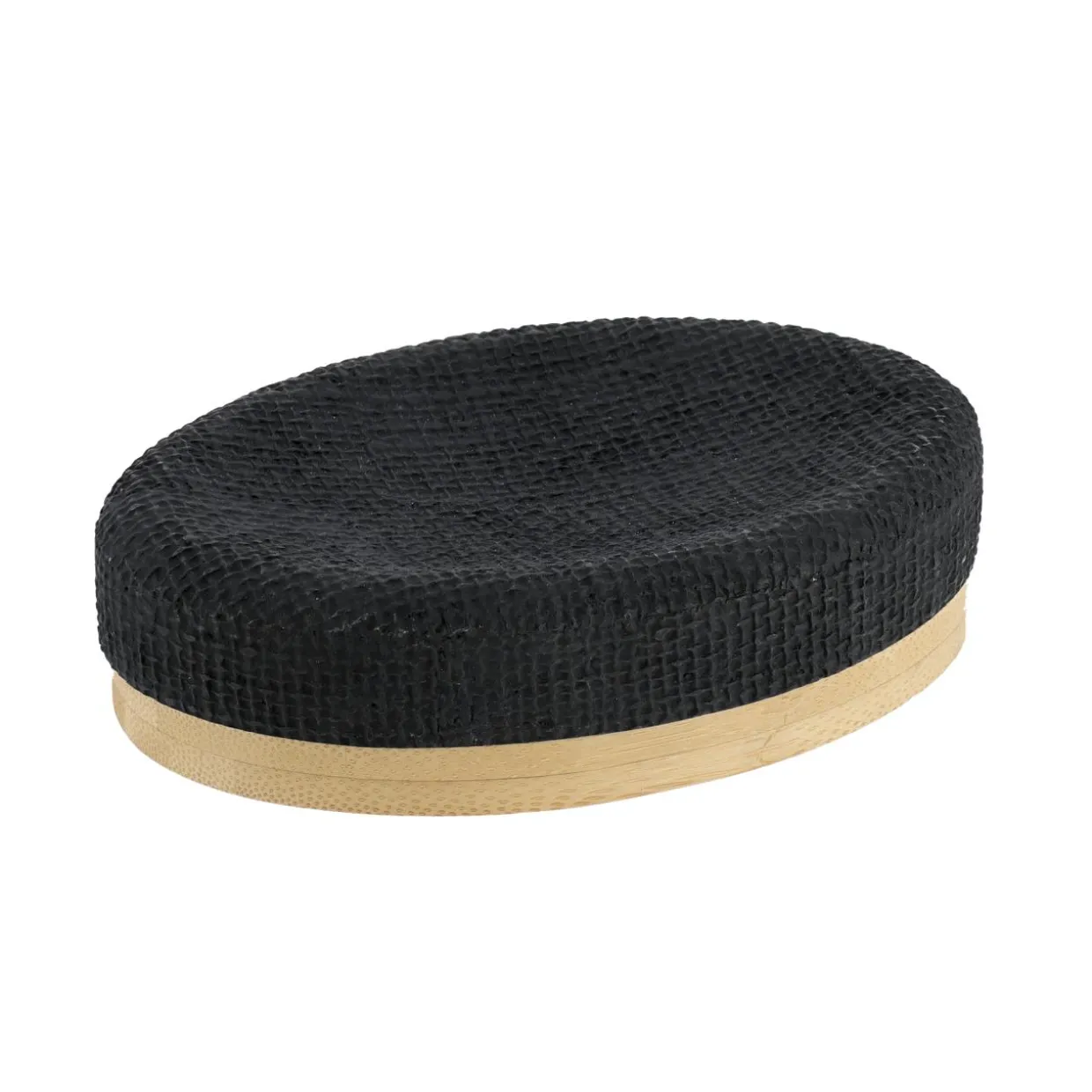 Set d'accessoires salle de bain effet Maille Noir