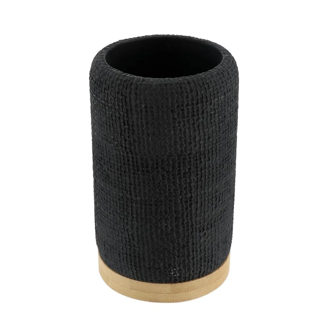 Set d'accessoires salle de bain effet Maille Noir