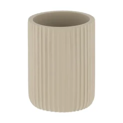 Set d'accessoires salle de bain résine Strié Taupe