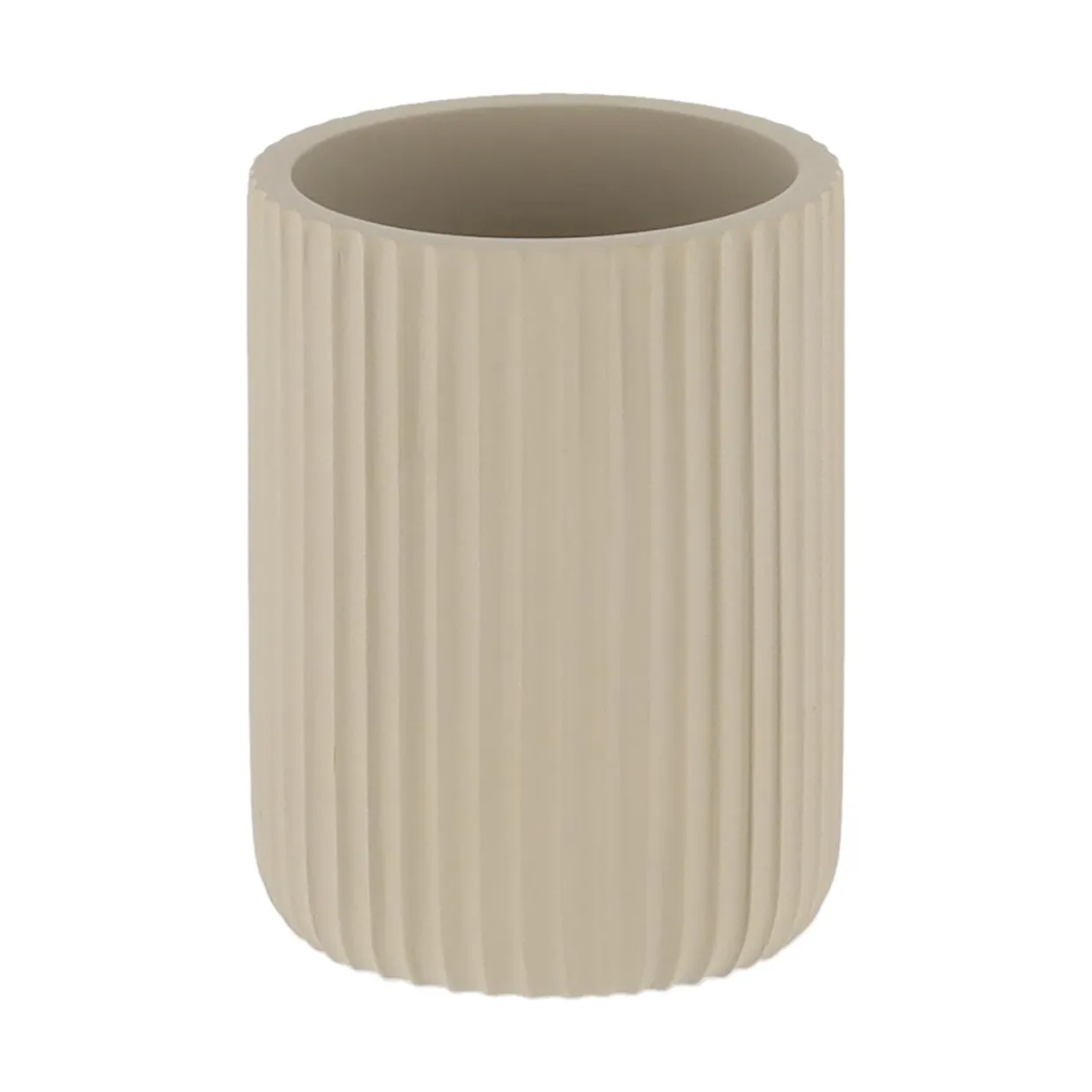 Set d'accessoires salle de bain résine Strié Taupe