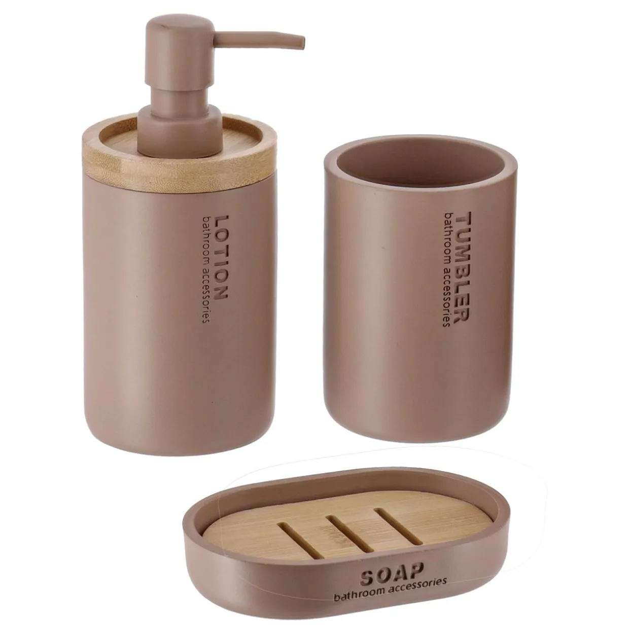 Set d'accessoires salle de bain Purebamboo Cappuccino