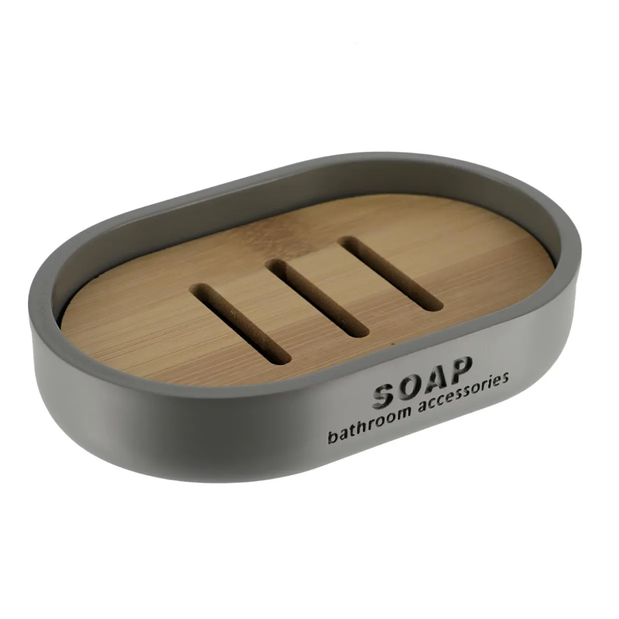 Set d'accessoires salle de bain Purebamboo Gris
