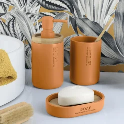 Set d'accessoires salle de bain Purebamboo Jaune moutarde
