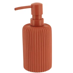 Set d'accessoires salle de bain résine Strié Terracotta