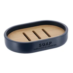 Set d'accessoires salle de bain Purebamboo Bleu marine