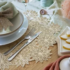 Set de table Fleurs de neige Dorées