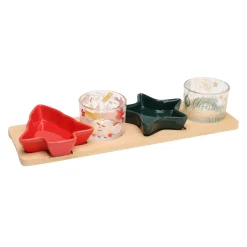 Set à tapas 7 pièces en porcelaine (10 x 33 cm) Christmas time Multicolore