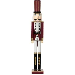 Soldat Casse-noisette en bois (H76 cm) Gustave Lie de vin