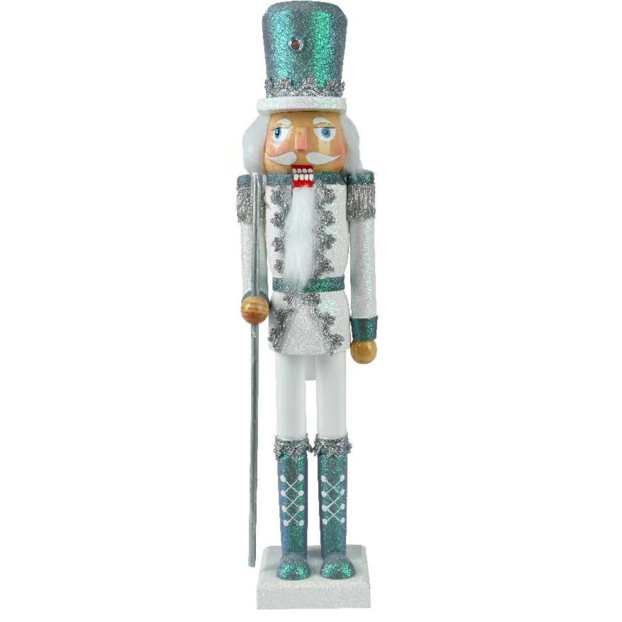 Soldat Casse-noisette en bois (H51 cm) Noé pailleté Bleu glacé