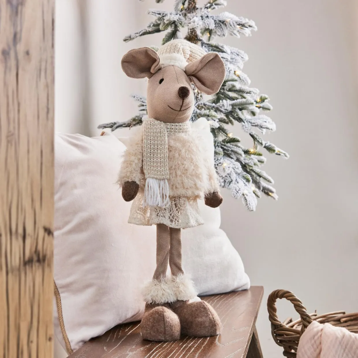 Souris debout (H60 cm) Mazette douceur Beige