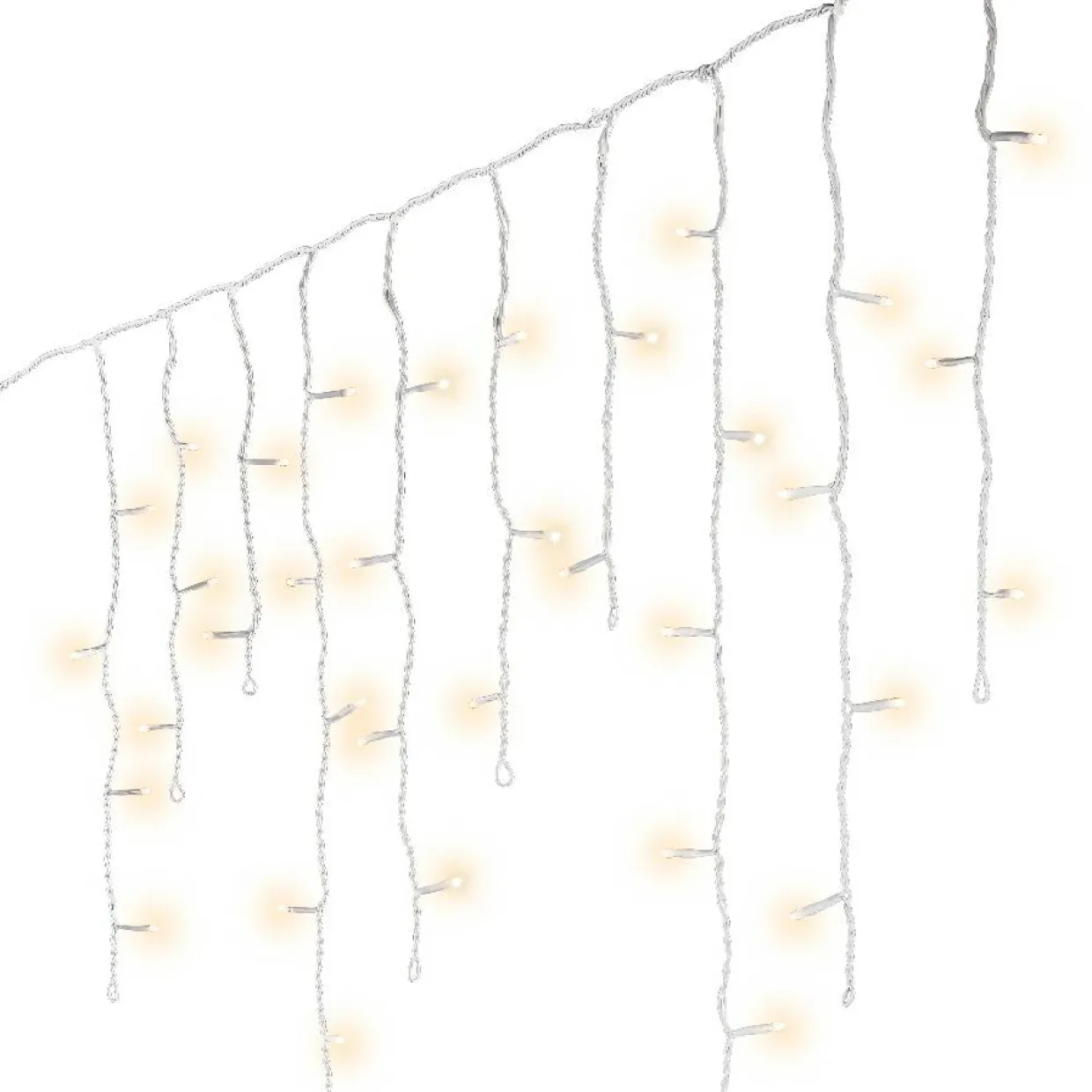 Stalactite lumineuse 20 m 490 LED câble blanc Stars Blanc chaud