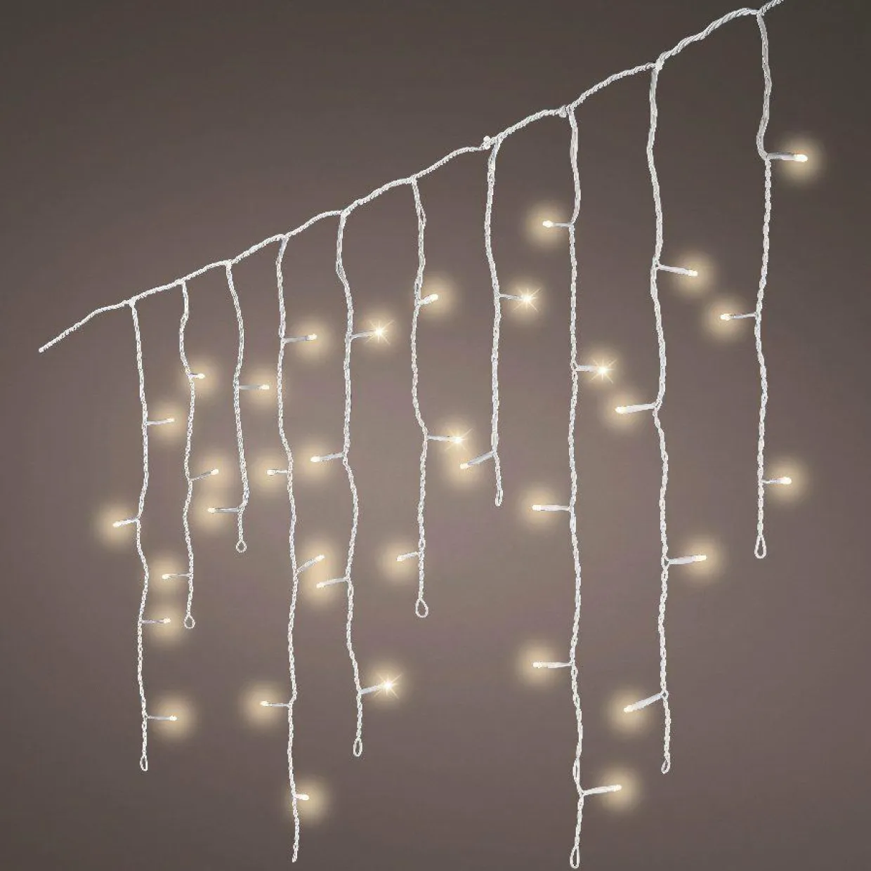 Stalactite lumineuse 7,50 m 175 LED câble blanc Stars Blanc chaud