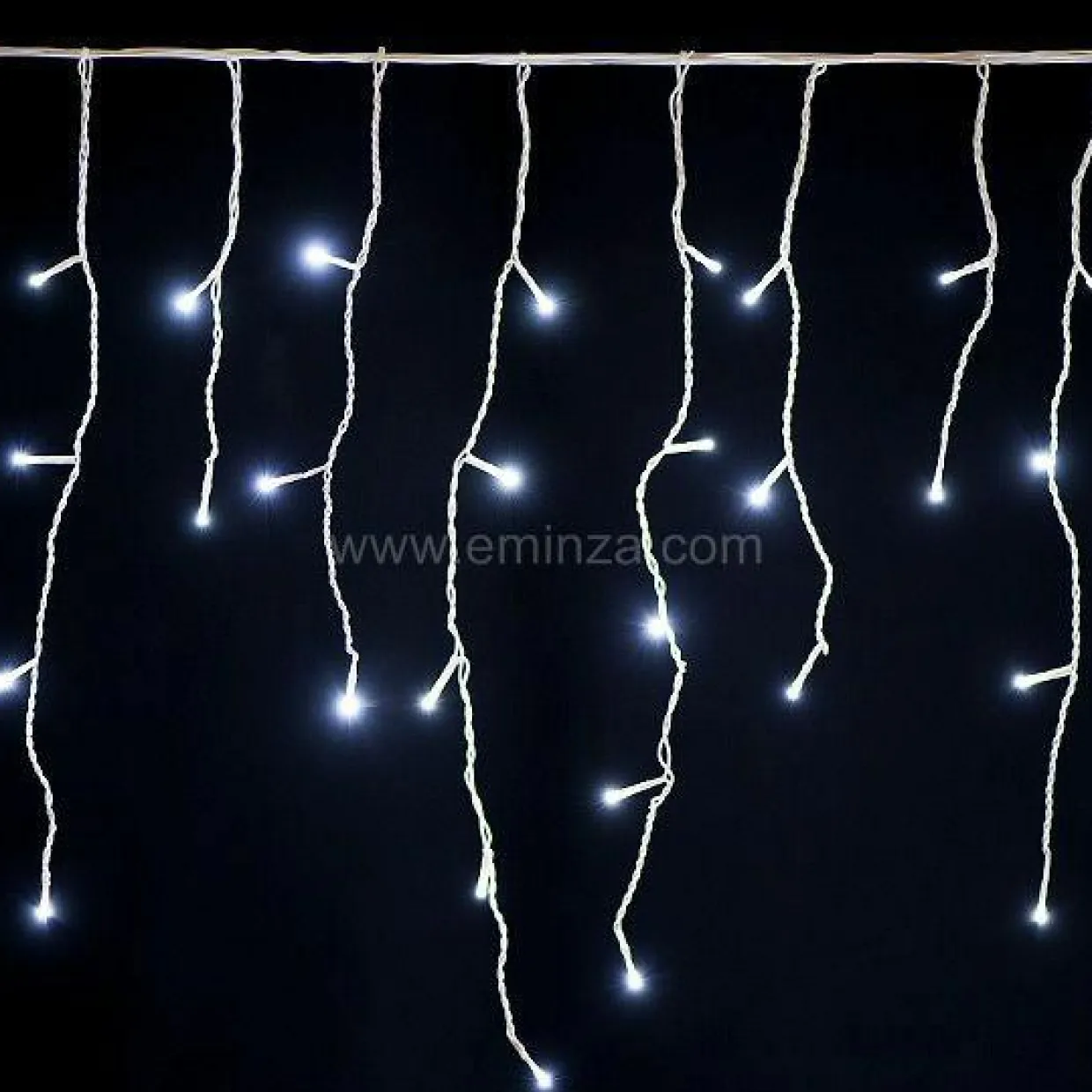 Stalactite lumineuse 7,50 m 175 LED câble blanc Stars Blanc froid