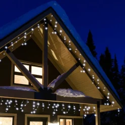 Stalactite lumineuse 11 m 259 LED câble noir Stars Blanc froid