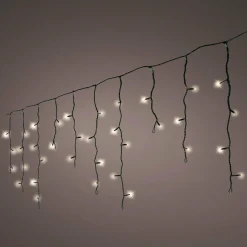 Stalactite lumineuse 7,50 m 175 LED câble noir Blanc chaud