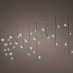 Stalactite lumineuse 7,50 m 175 LED câble noir Blanc froid