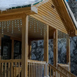 Stalactite lumineuse 9,50 m 480 LED câble transparent Icicle Blanc froid