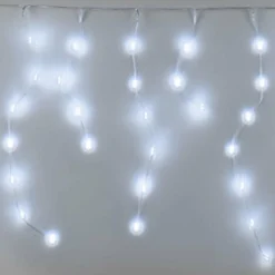 Stalactite lumineuse 9,50 m 480 LED câble transparent Icicle Blanc froid