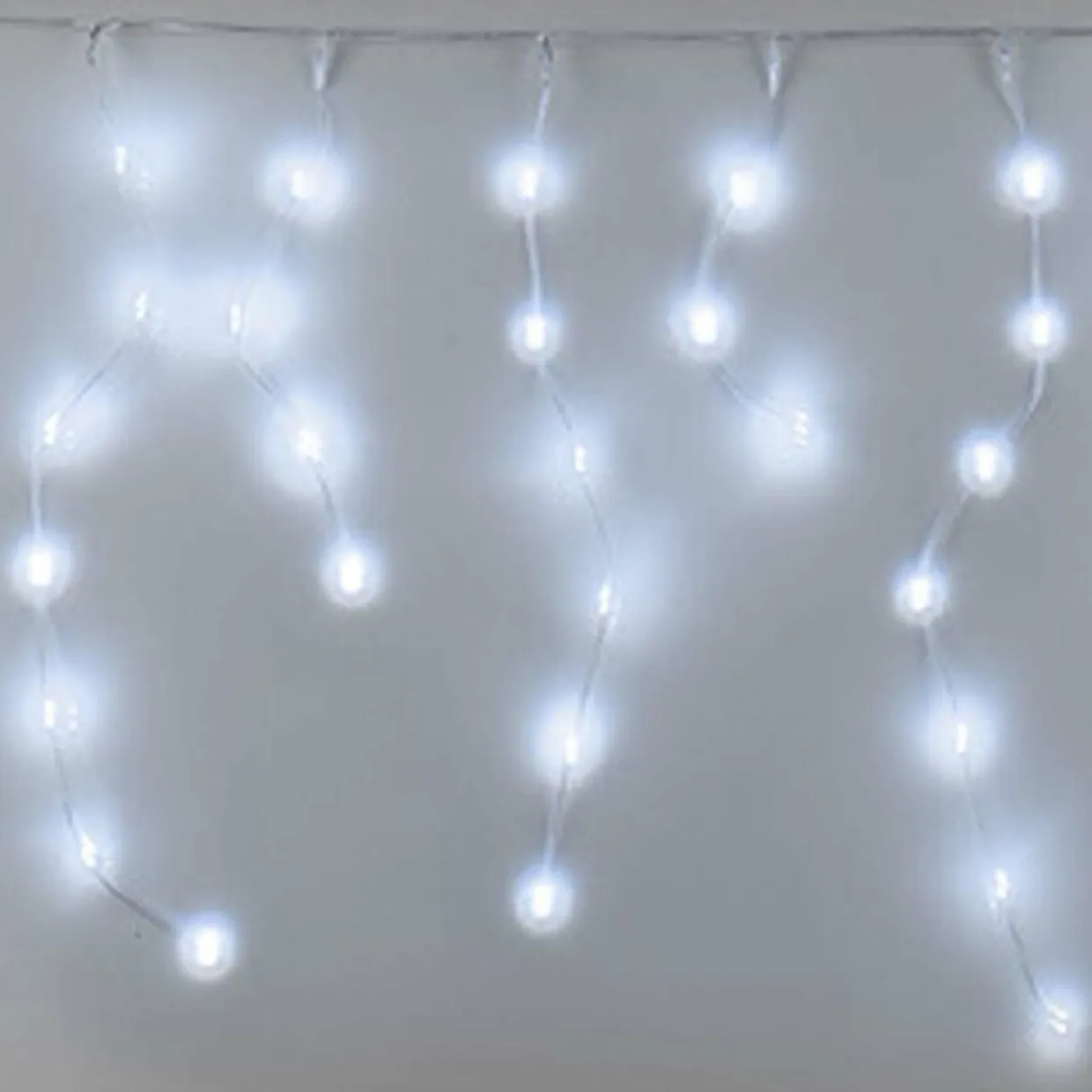 Stalactite lumineuse 9,50 m 480 LED câble transparent Icicle Blanc froid