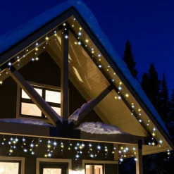 Stalactite lumineuse 20 m 490 LED câble noir Stars Bicolore Blanc chaud et froid