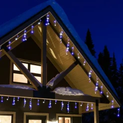 Stalactite lumineuse 7,50 m 175 LED câble blanc Stars Bicolore Bleu et blanc froid
