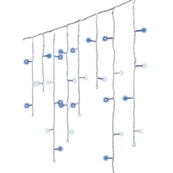 Stalactite lumineuse 7,50 m 175 LED câble blanc Stars Bicolore Bleu et blanc froid
