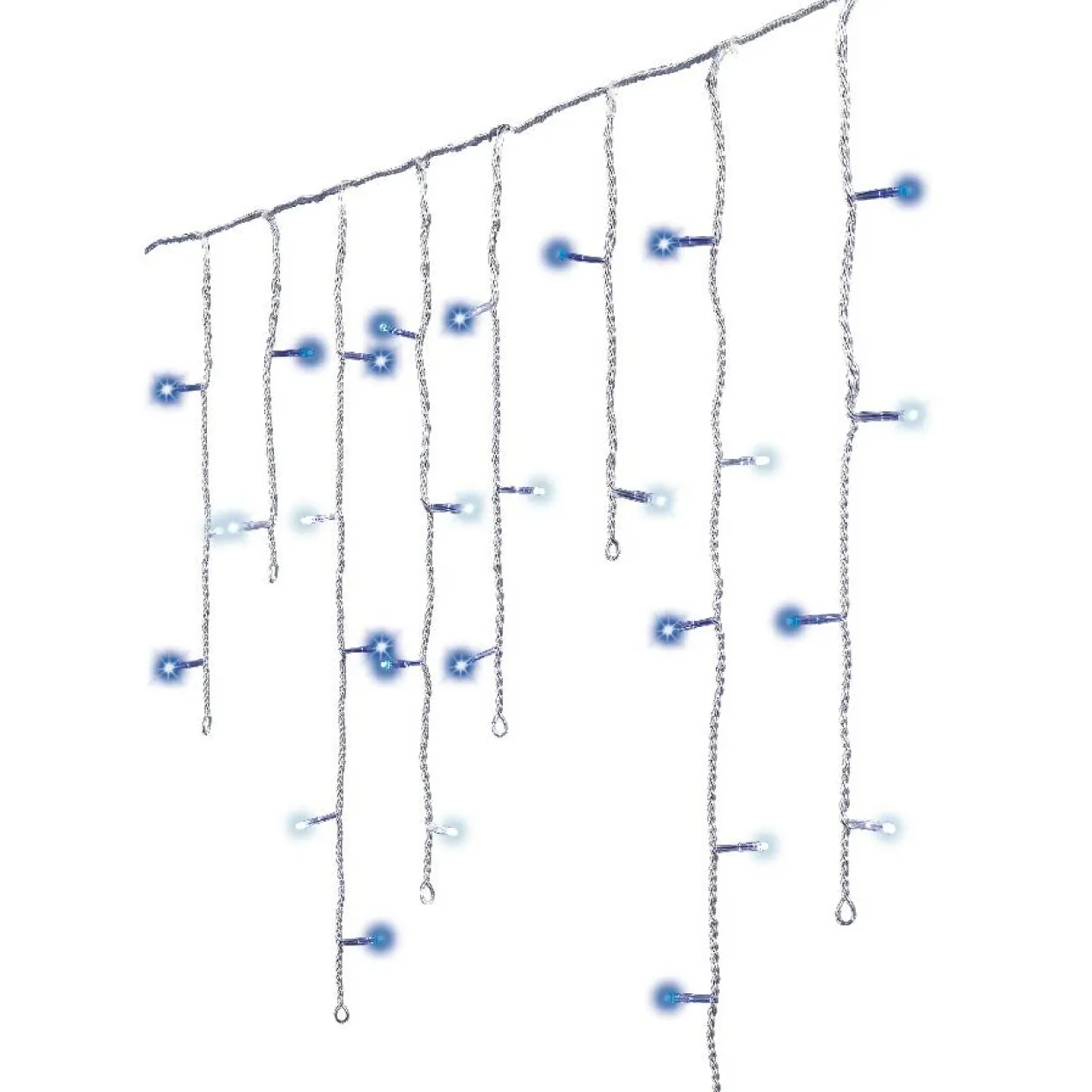 Stalactite lumineuse 7,50 m 175 LED câble blanc Stars Bicolore Bleu et blanc froid