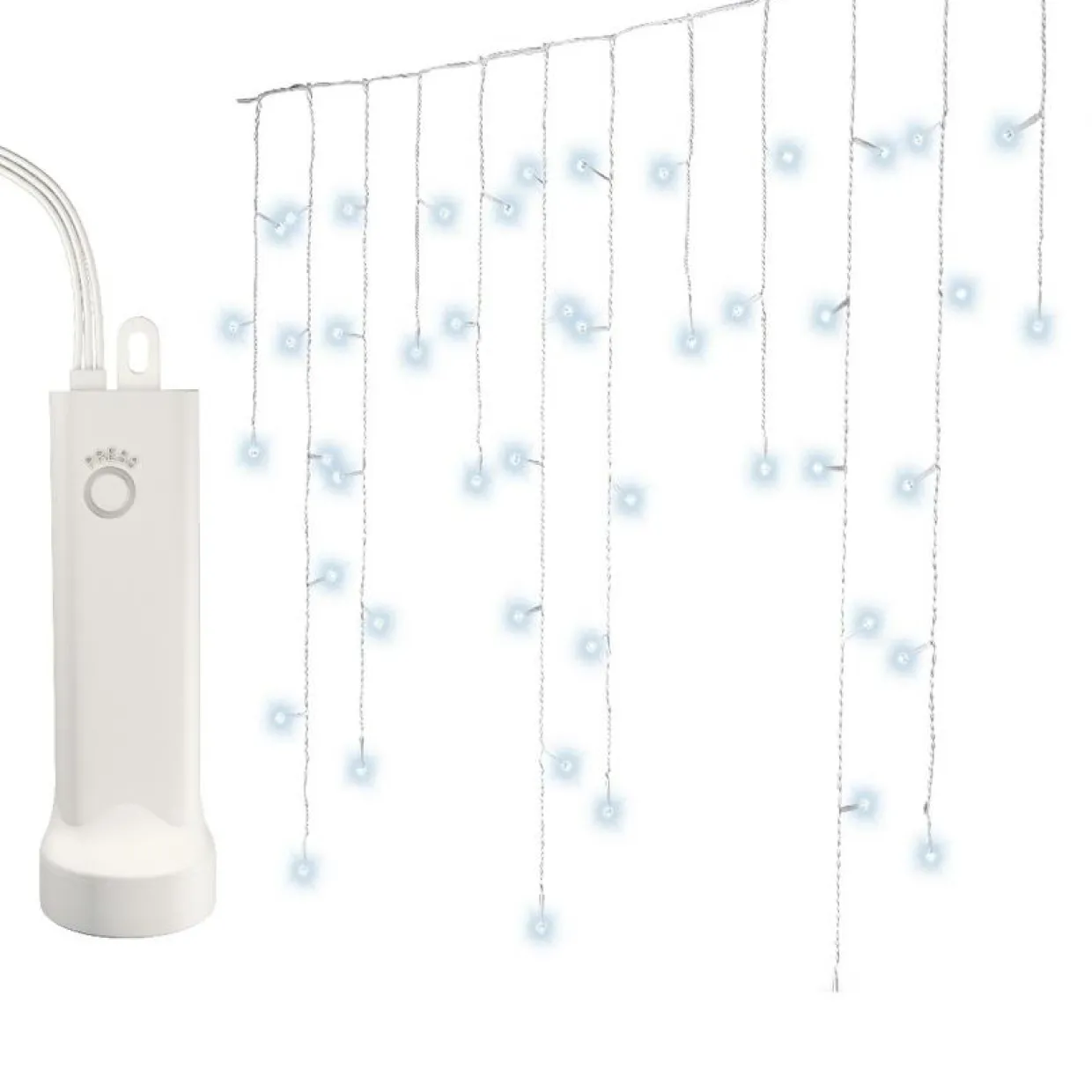 Stalactite lumineuse à piles 7 m 192 LED Durawise Blanc froid