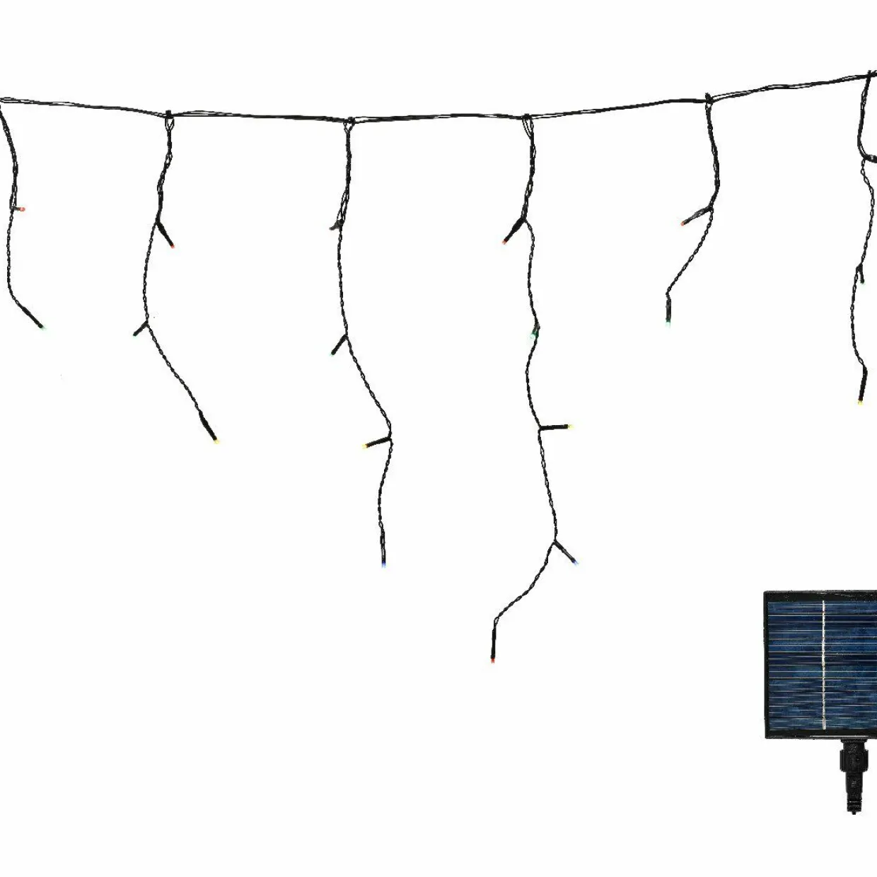 Stalactite lumineuse Solaire 11 m 259 LED Rechargeable Multicolore