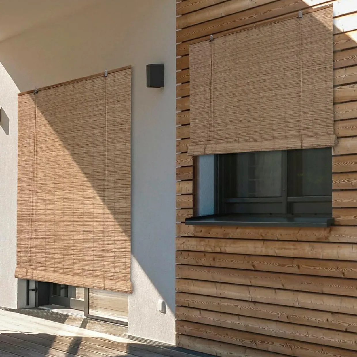 Store enrouleur extérieur effet rotin (90 x 180 cm) Tanoa Beige
